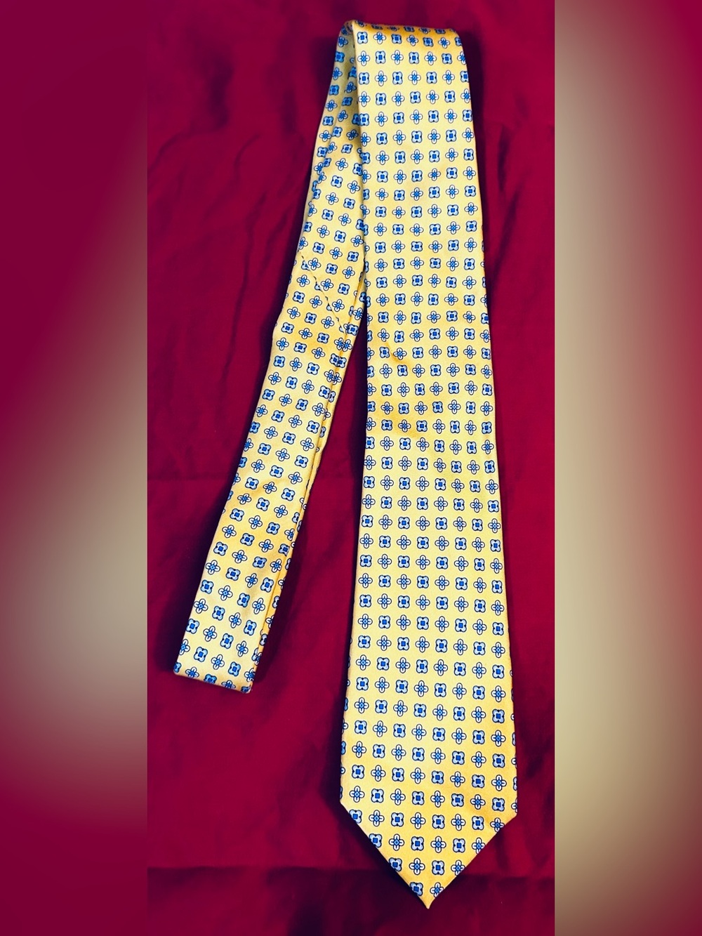 Banana Republic Yellow Floral Geometric Men's Tie